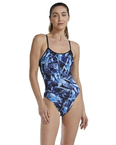 TYR Women's Standard Durafast Elite Crosscutfit Swimsuit, Blue Ice, 32