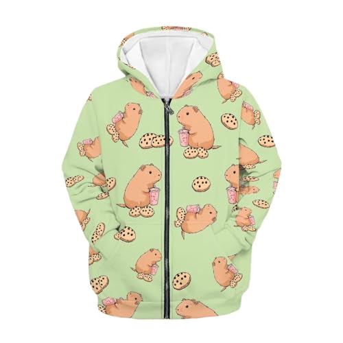Boys Zip Up Hoodie Breathable Youth Sweatshirts with Kangaroo Pockets Size 6-163