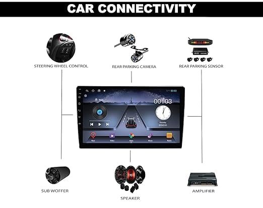 Image of VOLMAX 9 Inch 1280P HD IPS | TS-9 Processor | Car Android Display with Gorilla Glass | Double Din Car Stereo 2GB RAM /32GB ROM Multimedia Player with AHD Camera, Dashboard Frame & Socket