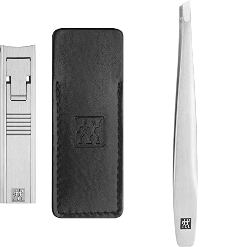 Cortauñas de acero inoxidable Zwilling TWINOX con pinza diagonal y funda de piel