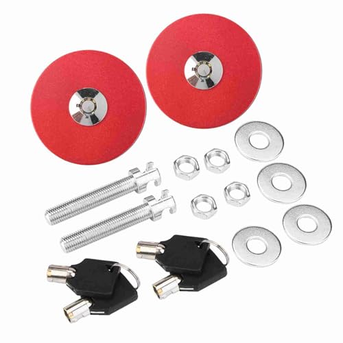 Kit goupilles de capot universel pour verrouillage de sécurité moteur voiture rouge