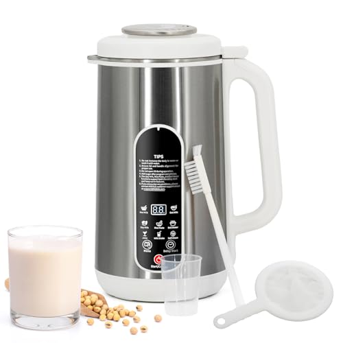 42oz Nut Milk Maker Machine - 8 in 1 Portable Automatic Device for Homemade Almond, Soy, Oat and Coconut Milk with Delay Start & Self-Cleaning
