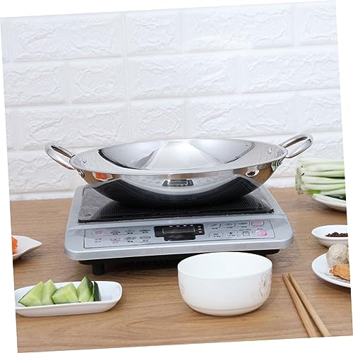 Olla para cocinar wok de acero inoxidable con doble asa miniatura 2