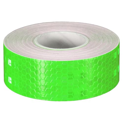 QUARKZMAN Cinta Reflectante 1' x33ft Cinta De Seguridad Nocturna Adhesiva Para Exteriores Calcomanías Reflectoras Adhesivas Para Vehículos Remolques Camiones Bicicletas Verde Hierba