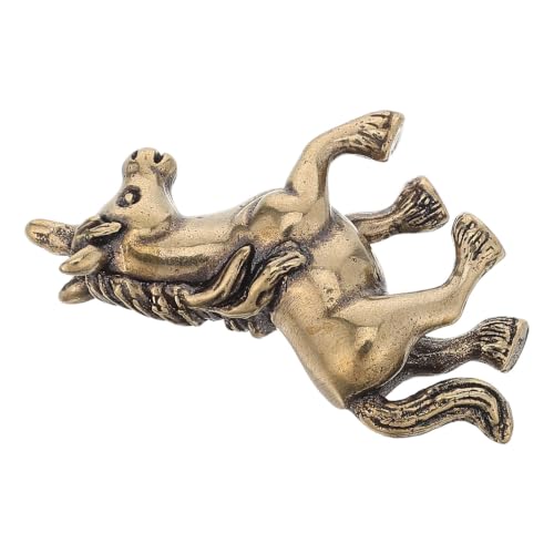 Image of TOYANDONA Vintage Versatile Display Options Antique Copper Unicorn Figurine with Handcrafted Detailing Metallic Desk Decor Horse Statue for Library Shelf or Miniature Landscape