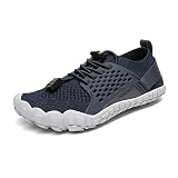 NORTIV 8 Kids Water Shoes, Lightweight Quick Dry Barefoot Athletic Aqua Sports Shoes for Boys & Girls, Outdoor, Summer,Size 2 Little Kid,Dark Blue/2,Aqua