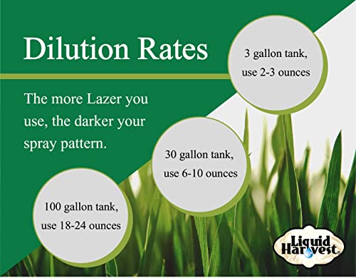 Liquid Harvest Lazer Green Concentrated Spray Pattern Indicator - 1 Quart (32 Ounces) - Perfect Weed Spray Dye, Herbicide Dye, Fertilizer Marking Dye, Turf Marker And Herbicide Marker #TOP3