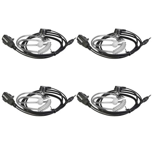Retevis RB48 Walkie-Talkie Earpiece with Mic 1 Pin 2.5mm Transparent Acoustic Tube Compatible RB48 RB48 Plus RB48A RB48 Pro RT49 RT49B RT49P Two Way Radio Walkie Talkie Headset(2 Pack)