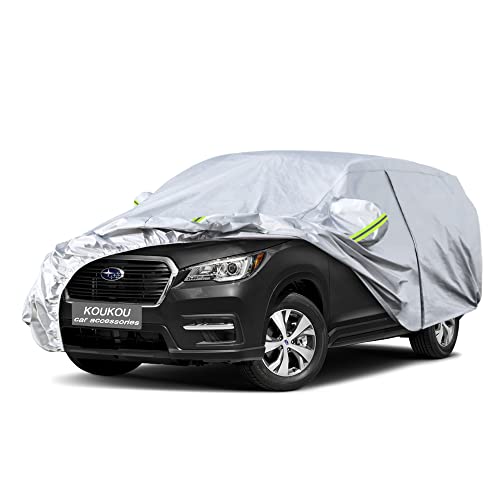 Image of KouKou 6 Layers Car Cover Custom Fit Subaru Ascent from 2018 to 2025, Waterproof All Weather for Automobiles, Sun Rain Dust Snow Protection. (Ships from US Warehouse, Arrive Within 3-7 Days)