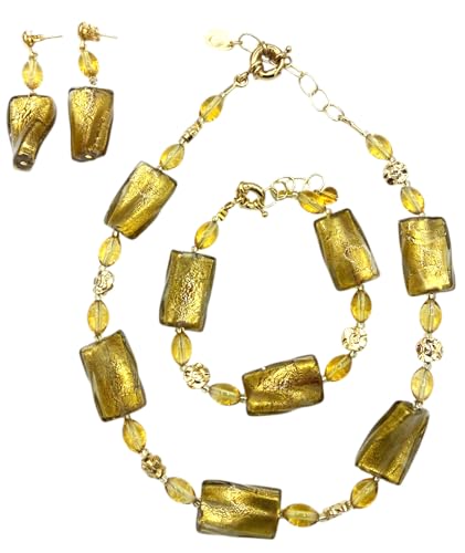 Set de cristal Antica Murrina con cristal de Murano y detalles en acero dorado de lujo