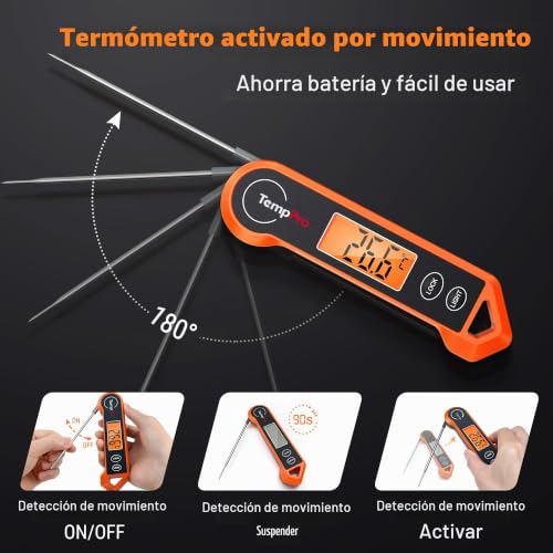 Miniatura 4 de Thermopro Tp19h Termómetro Digital Para Carne Con Retroiluminación, Resistente Al Agua Para Cocina, Comida, Barbacoa, Parrilla, Ahumador, Aceite, Freír, Dulces, Lectura Instantánea