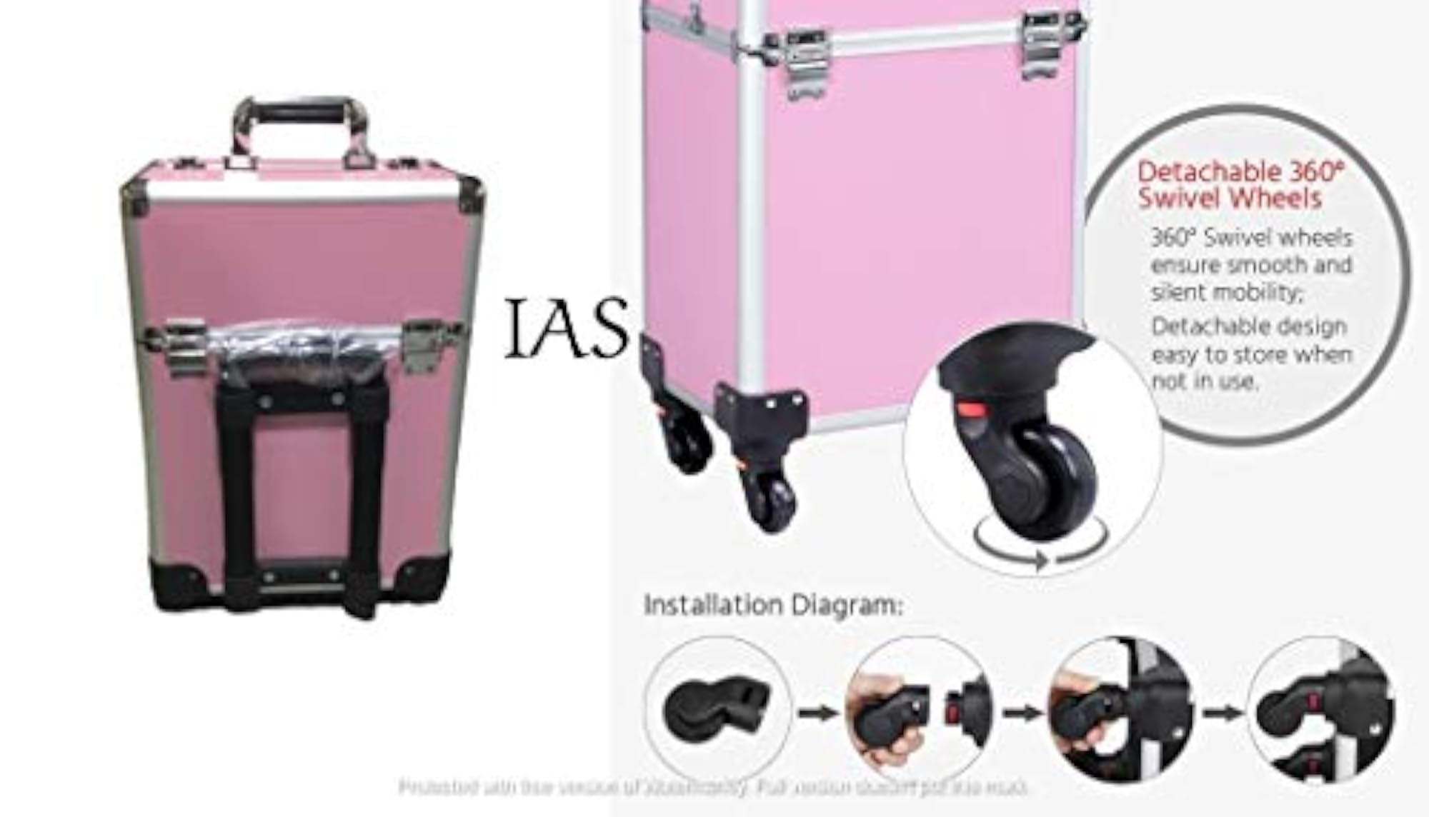 Rolling Makeup Trolley Cosmetic Case Beauty Box Vanity Case Storage
