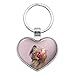 Soft Coated Wheaten Terrier Dog Flowers Keychain Heart Love Metal Key Chain Ring