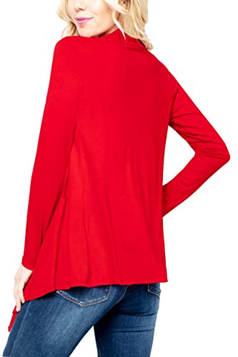 Image of Women's Drape Front Open Cardigan Long Sleeve (S-2X, Made in USA)