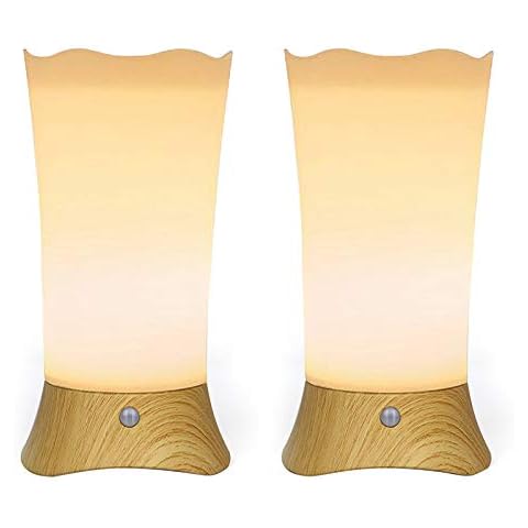 DEEPLITE Battery Operated Night Light Motion Sensor Small Cordless Table Lamp, Soft Glow Nightstand for Bathroom, Bedroom, Kid's Room, Hallway, Table Decor Cover