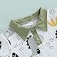 ESSECMBS Kinder Kleinkind Baby Jungen Sommer Niedlich Dinosaurier Bekleidungsset 2 Stücke Kurzarm Revers Kragen Poloshirt Bluse Einfarbig Kurze Hosen Set (Grün, 18-24 Months)