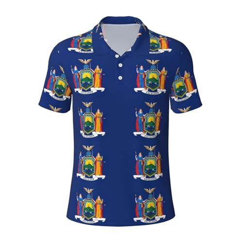 Polo homme drapeau New York à manches courtes et respirant