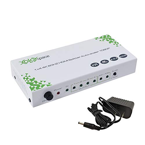 Xolorspace S104 1X4 4K 60Hz Hdr Hdmi Splitter W/Auto Downcaler Output 4K 60Hz 4:4:4 Hdr And 1080P 60Hz Simultaneously #TOP4