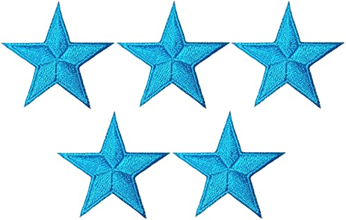 Ranger Mini Star Embroidered Iron-On Patches, 5-Pack, Blue