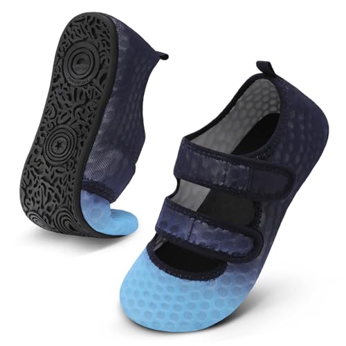 JIASUQI Water Shoes Women Men Quick Dry Barefoot Beach Shoes Adjustable Minimalist Sandals Slippers Indoor/Outdoor Walking Swimming Surfing Yoga Shoes(Gradientblue,Size6.5-7)