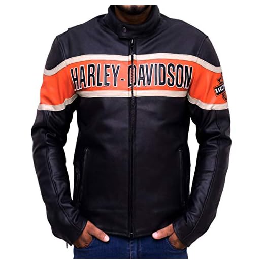 Western Fashions Män, kvinnor Harley Davidson Victory Lane äkta läderjacka, Svart, XXL (Bröst 109/112 cm)