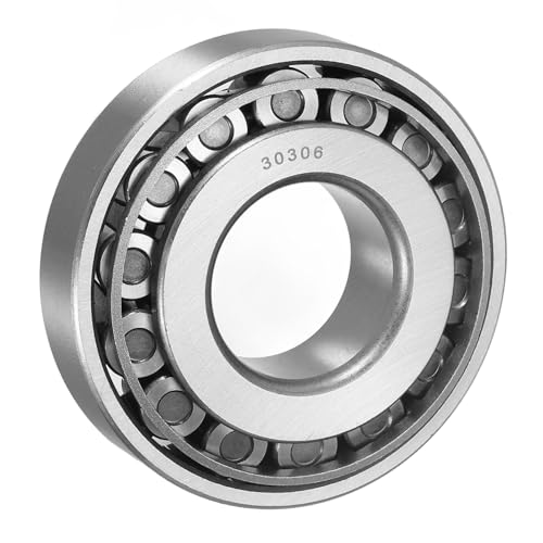 sourcing map 30306 Tapered Roller Bearing Cone and Cup Set, 30mm Bore x 72mm OD x 21mm Thick, Chrome Steel Taper Bearing Set, ABEC-3