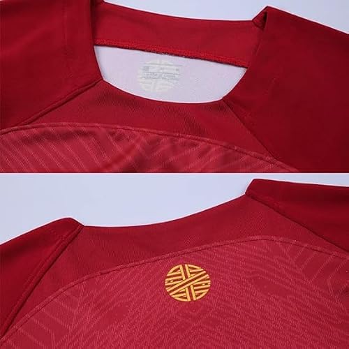 Ruhapu Soccer Jersey Kids, Training Uniform football Jersey #7, Youth Jersey Socks Soccer Shirt Kit Set(Red, 6-7 Years)