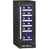 HOMCOM Freestanding and Built-in Wine Fridge 19 Bottle 56L 29.5cm Slimline