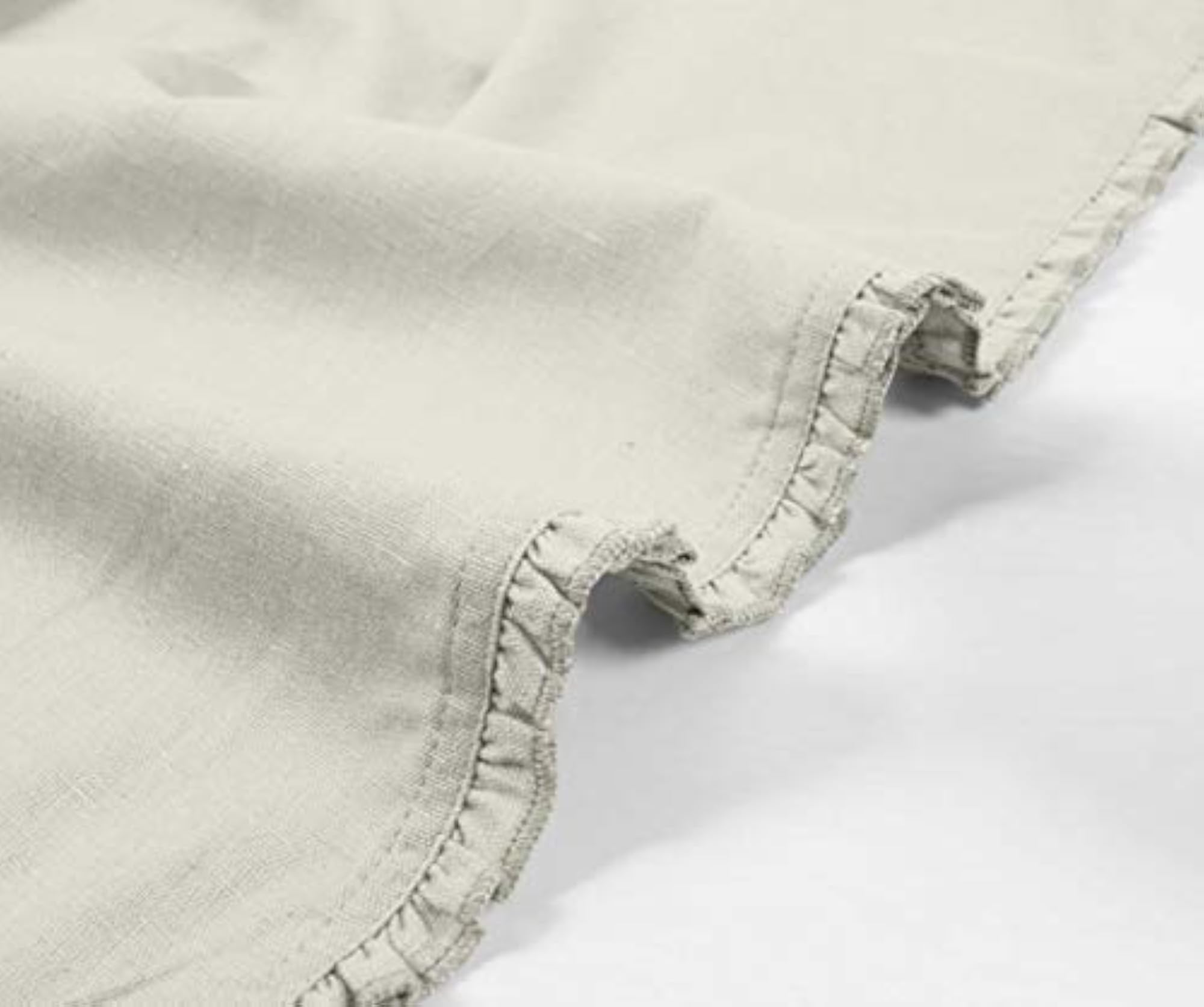 Cream Solid Home Decor Washable Reversible Frill Dining Tablemats