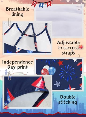 Toddler Girl 4th of July Swimsuit - Kids Patriotic Swimwear American Flag Cute One Piece Bathing Suit Summer Beach3