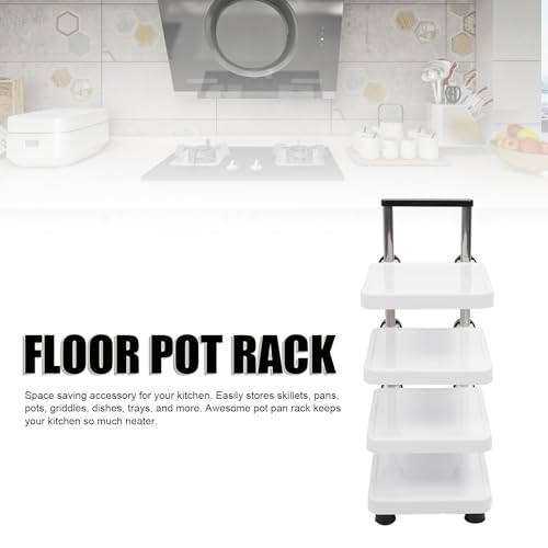 NDNCZDHC 4 Tiers Adjustable Pan Rack, Space Saving Organizer Rack for Cabinet, Under Sink, Pots and Pans Organizer with Plastic Panels - Image 3