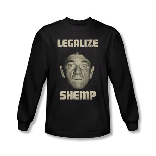 Image of Three Stooges - Mens Legalize Shemp Longsleeve T-Shirt, Medium, Black