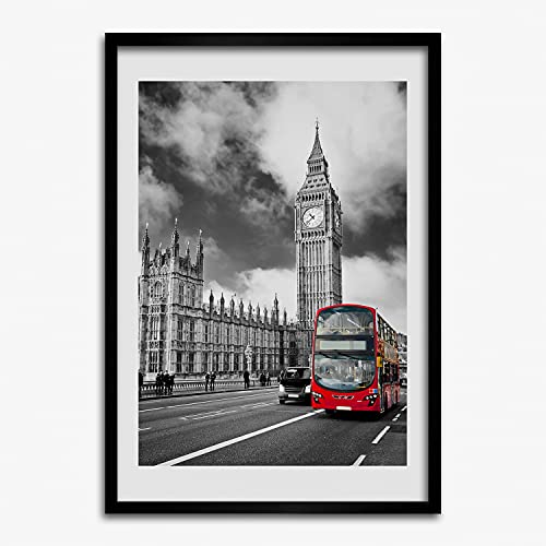 Tableau moderne Big Ben Londres pour sublimer le salon avec un cadre en bois Tulup 50x70