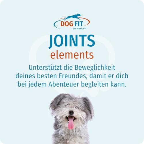 DOG FIT by PreThis® Joints Elements für Hunde I Mit Glucosamin, Chondroitin, MSM & Kollagen I Ohne künstliche Zusätze (medium 10-25 kg)