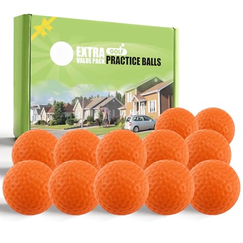 FINGER TEN Golf Practice Balls Foam More Weight 12/24 Pack(Orange 12 Pack)