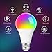 Smart LED RGB Light Bulb - Aoycocr 10W A21 E26 Soft White (2700K) Multicolor - 900 Lumens (85W Equivalent) - Compatible with Amazon Alexa and Google Assistant, No Hub Required (4 Pack)