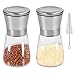 FOCCTS 13.5 * 6.5cm,180ml,2Pcs Molinillos de Pimienta - Juego de Molinillos de Acero Inoxidable 304 + Vidrio + Cerámica,con Brocha Premium para Cocina y Parrilla,Suministros de Cocina