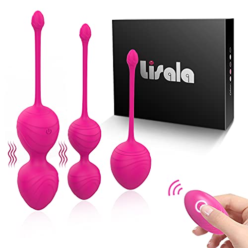 Kegel Balls for Women, Lisala kegel Balls Set Exercise Weights Flexible Silicone Ben Wa Ball Doctor Recommended, Remote Controlled Kegel Ball Pelvic Floor Strengthening Device For Beginners & Advanced