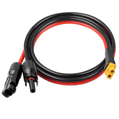 10AWG 2FT XT60 Solar Extension Cable 2 3 6 10 15 20 25 35 40 50 75 100FT XT60 Solar Extension Connector Adapter Thicker Cable Female to Male for Portable Power Station Solar Panel RC LiFePO4 Battery