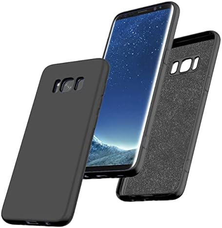 StarLodes Compatible for Samsung Galaxy S8 Phone Case,Liquid Silicone Case with Microfiber Lining Anti-Scratch for Samsung S8-Black