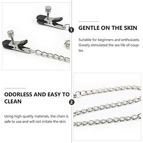 ARTIBETTER Grampo de Mamilo de Mama Clipe de Corrente Longa Brinquedos de Estimulação de Mama Soltei