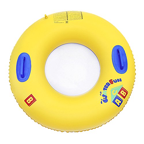 Greenery-GRE Inflatable Swimming Ring with Handles 39.3 inch Swim Pool Float Safe PVC Thickened Floating Ring Swim Tube Summer Fun Water Beach Toys Swim Trainer for Adults