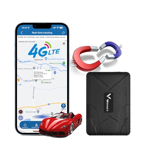 4G GPS Tracker for Vehicles 7800mAh Hidden Magnetic Car GPS Tracker Real-Time Anti-Theft Vehicle Tracking Device for Car, Motorcycle, Truck and Boat