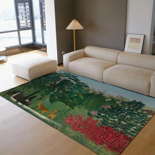 Tapis de sol jungle 120x180cm antidérapant et léger pour salon