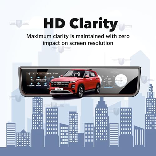 Image of LF Touch Screen Guard For Hyundai Creta 2024 Car Accessories Full Screen 8 inch INCH Infotainment System Protector with 10.25inch INSTRUMENT CLUSTER - Matte