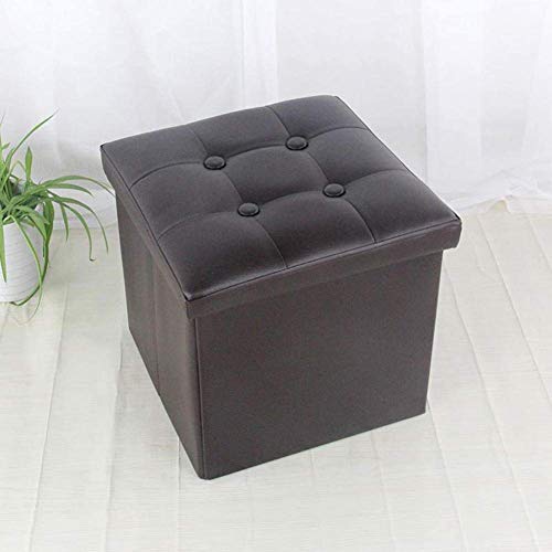Pouf de rangement gain de place tabouret pliant en similicuir - 2
