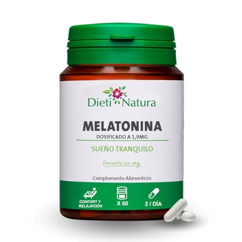Dieti Natura Melatonina 60 cápsulas - Facilita un Sueño Reparador - Melatonina de Liberación Prolongada para Dormir - Melatonin Forte para el Insomio - Garantía sin OGM