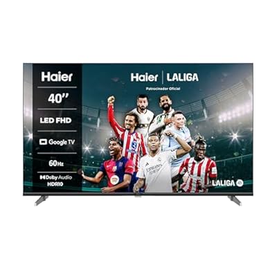 Haier Direct LED Full HD H40K85EFX - 40"  Smart TV  Google TV  Dolby Audio  HDR 10  Smart Remote Control  Google Assistant  Bluetooth 5.1  DBX TV  HDMI 2.1 x 4  Sin Marcos  2024