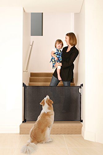 Dreambaby Indoor/ Outdoor Retractable Mesh Baby Gate, 2 Sets Of Hardware For Easy Relocation, 33” Tall And 55” Wide, For Doorways And Stairs - Black #TOP5