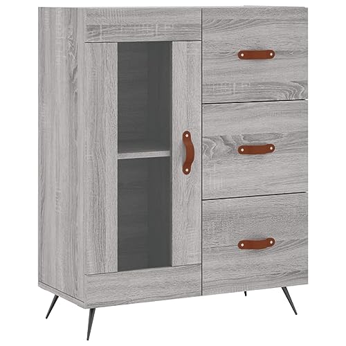 Highboard Gris Sonoma de 69,5x34x180 cm en madera de ingeniería 8